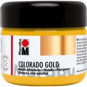 Marabu Metallic-Effektfarbe Colorado Gold, 225ml, goldene Wandfarbe mit Metallic-Schimmer.