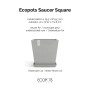 Ecopots Untersetzer Rotterdam, weißgrau, 22cm. Quadratischer Pflanzuntersetzer für Innen- und Außenbereich.