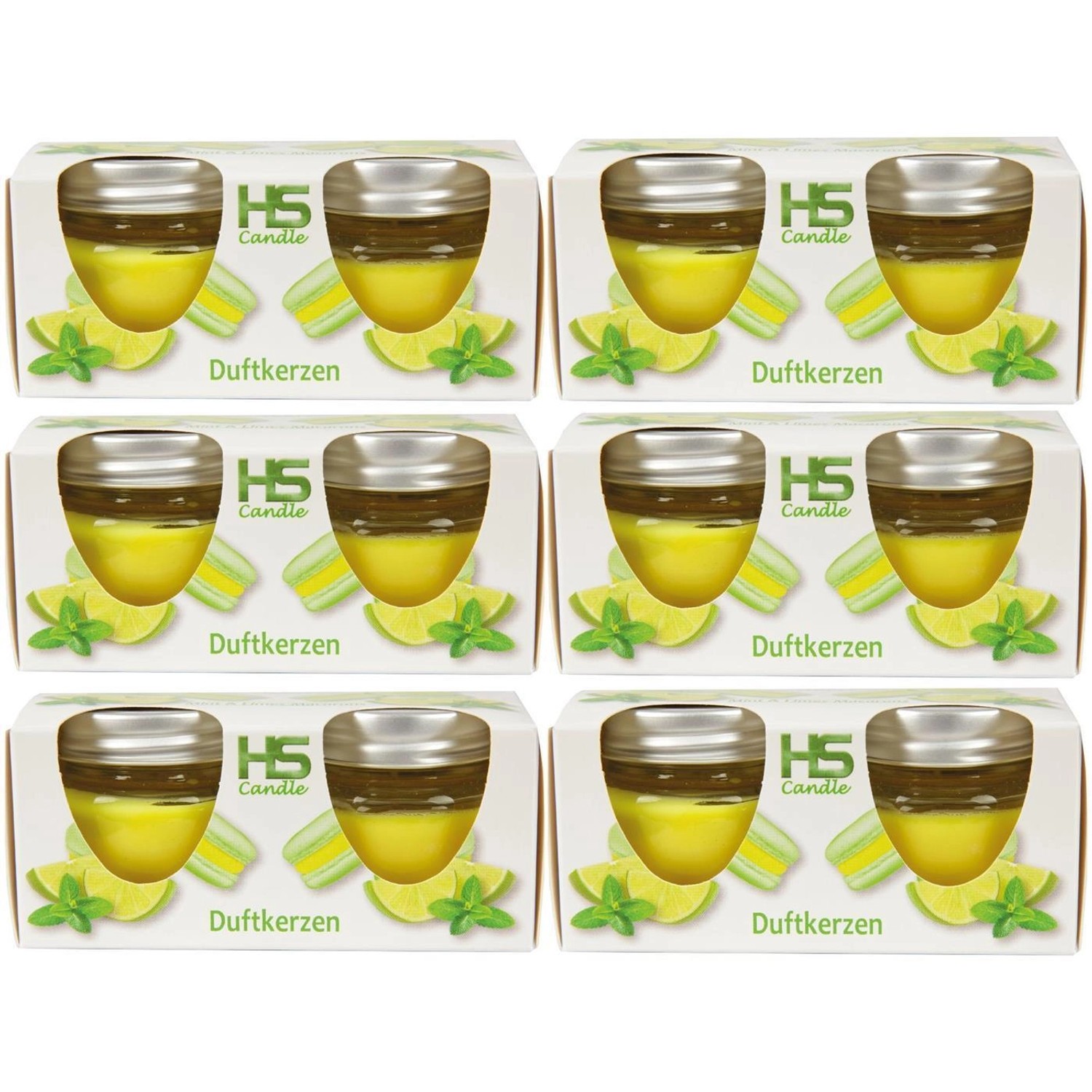 HS Candle Duftkerze Macaron Kerzen 12er Pack Mint & Limes günstig online kaufen