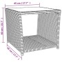 vidaXL Gartentisch, grau, Poly Rattan, 45x45x40cm, Teil der 3-tlg. Garten-Essgruppe.