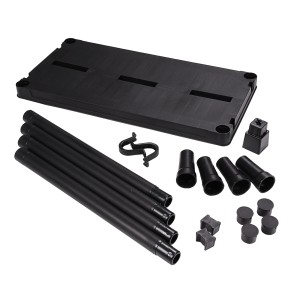 Ondis24 Steckregal 60x30cm Doppelpack: Einzelteile wie Böden, Rohre und Verbinder im Überblick.