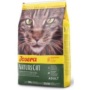 Josera Nature Katzen-Trockenfutter Nature, 400g Packung mit Katzenmotiv.