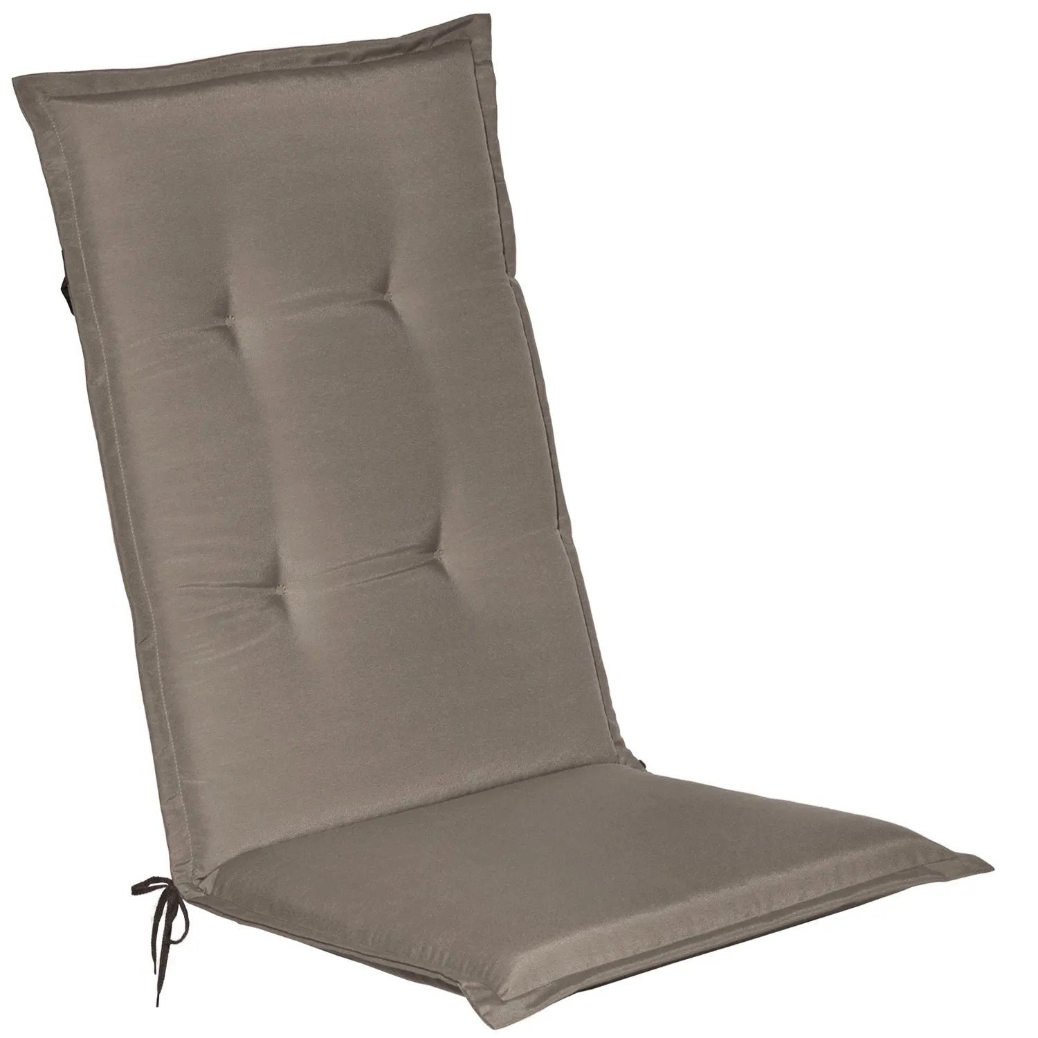 Beautissu Gartenstuhlauflage Loft HL Taupe 120x50x6cm