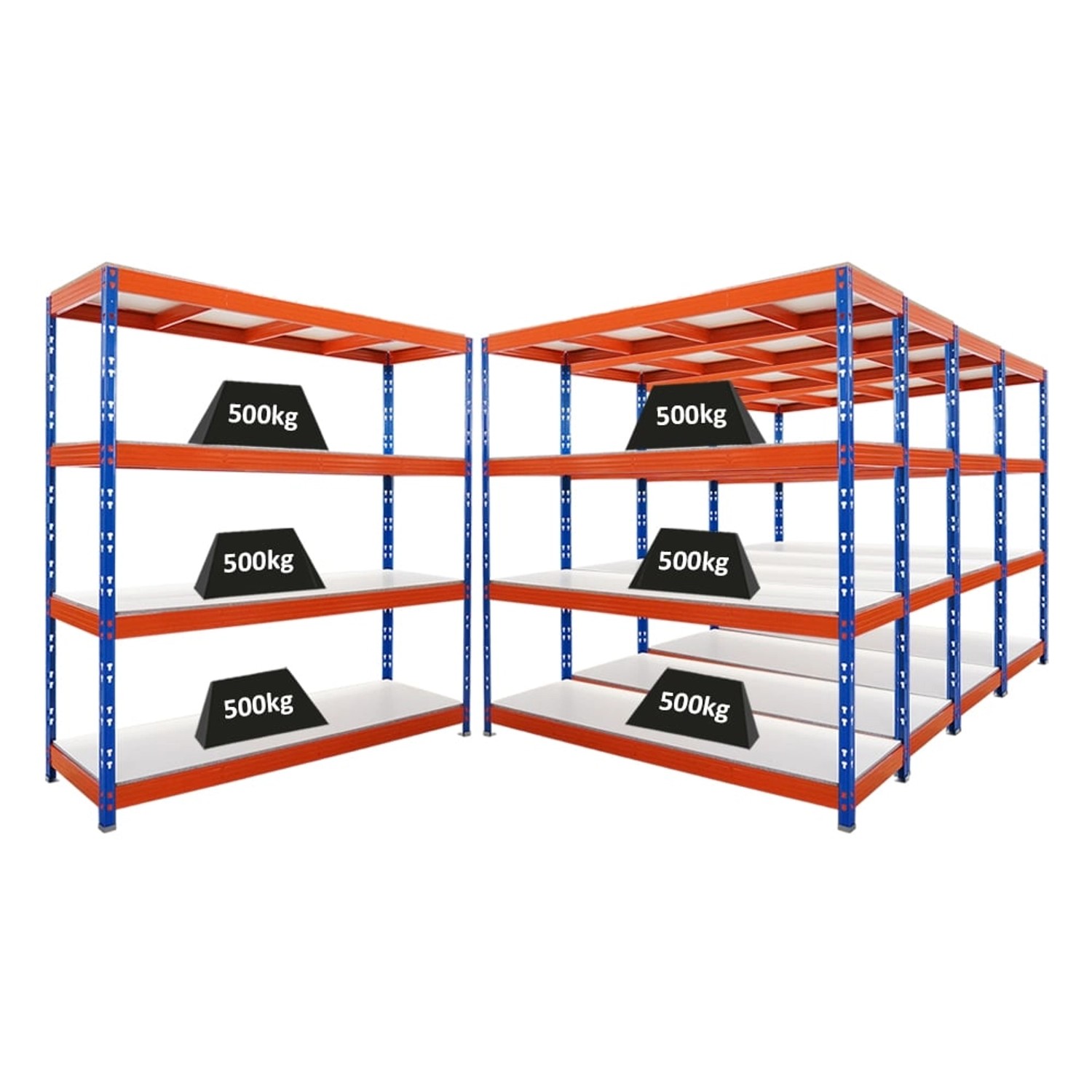 PROREGAL Mega Deal 5x Profi Schwerlastregal Rhino HxBxT 200x200x60cm 4 Mela günstig online kaufen