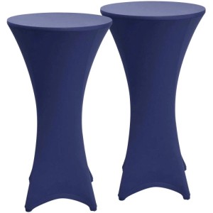 Beautissu Stella Stehtischhusse ø 80cm Blau 2tlg