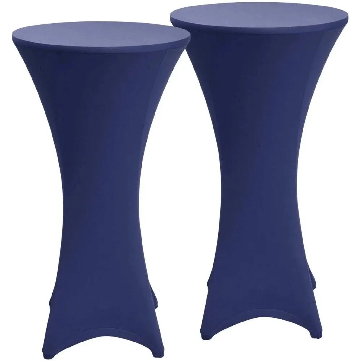 Beautissu Stella Stehtischhusse ø 80cm Blau 2tlg