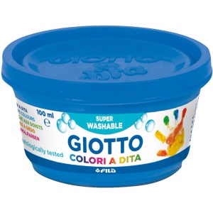 Blauer Topf Giotto Colori A DITA Fingermalfarbe, 100ml. Set mit 6 Farben.