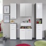 Trendteam Waschbeckenunterschrank LineSkinBD, weiß, 60 cm, mit Stauraum im Badezimmer.
