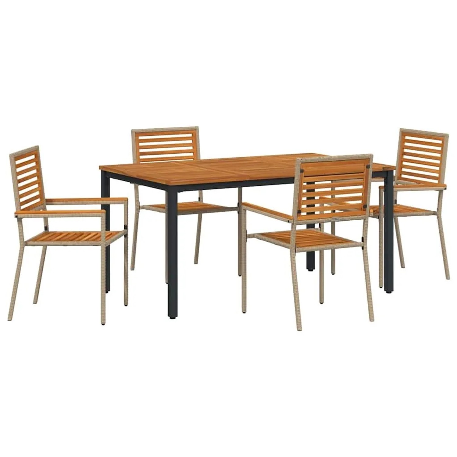 vidaXL Garten Essgruppe 4-Tlg Beige Poly-Rattan 3365498 günstig online kaufen