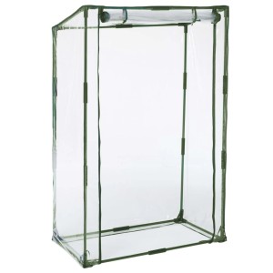 Transparentes Tomatengewächshaus Nature, 100x50x150 cm, mit Metallrahmen und UV-beständiger Folie.