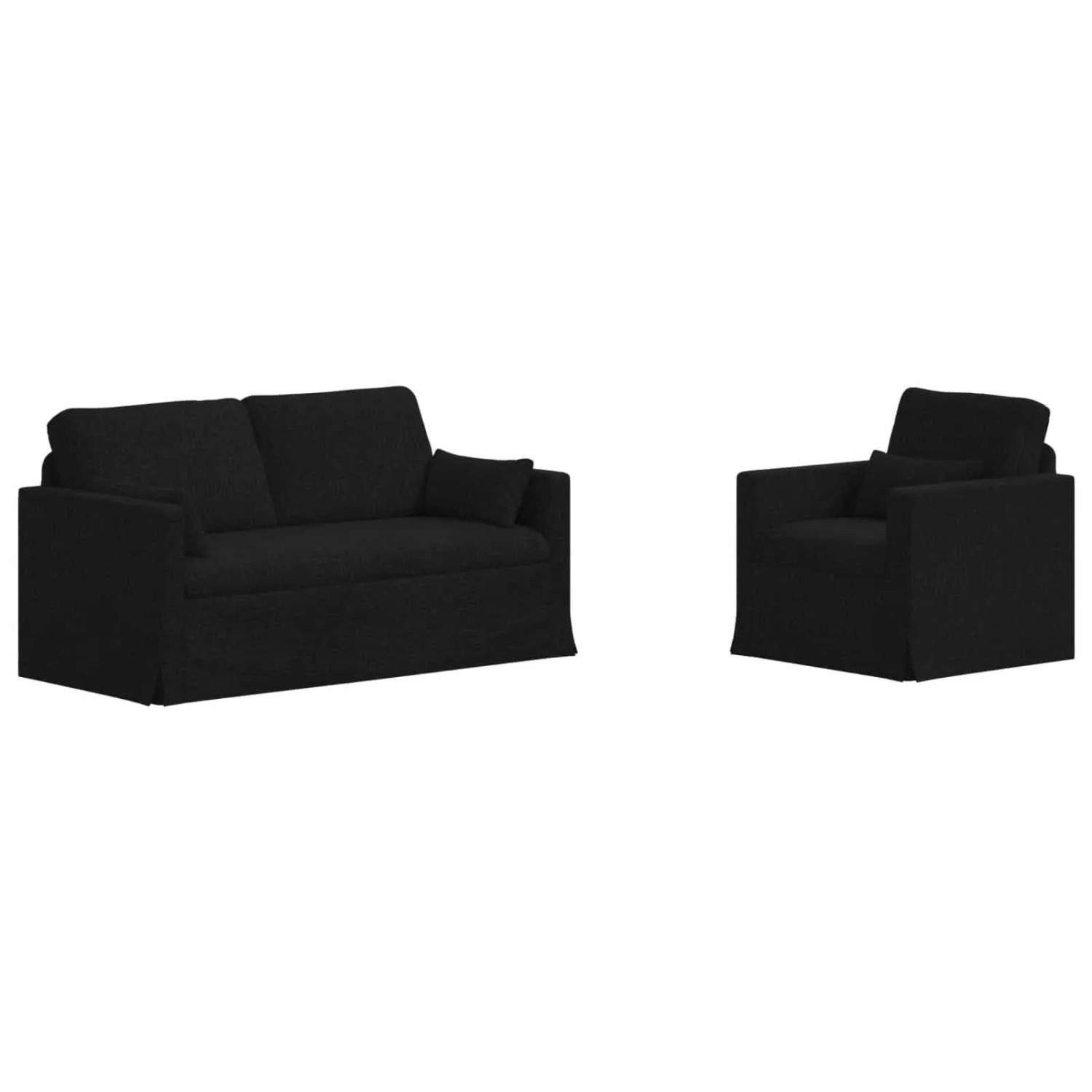 vidaXL Sofa 2-Tlg Schwarz 158 x 78 x 80 cm Stoff 3407539