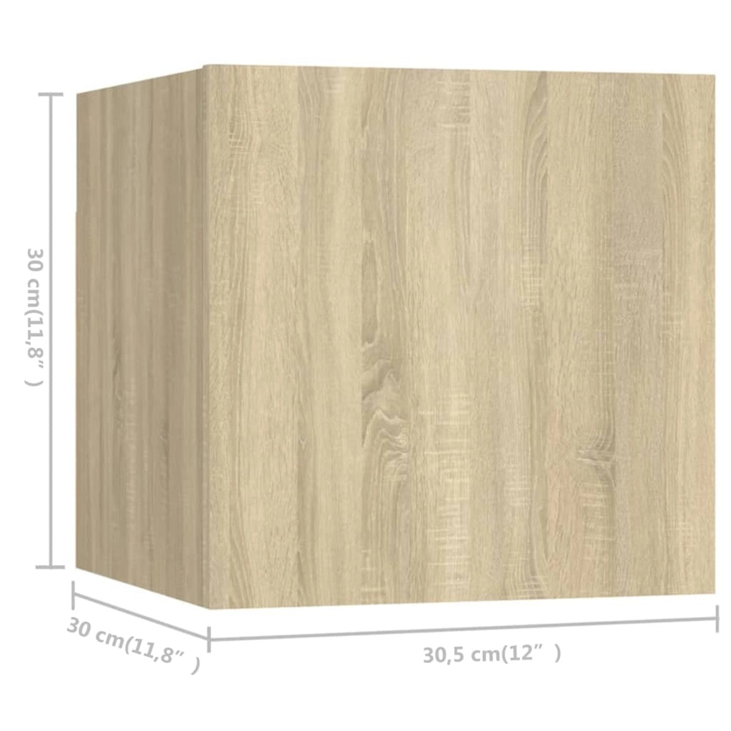 VidaXL TV-Schrank Sonoma-Eiche, 30,5x30x30cm, Holzwerkstoff, Teil eines 8-tlg. Sets
