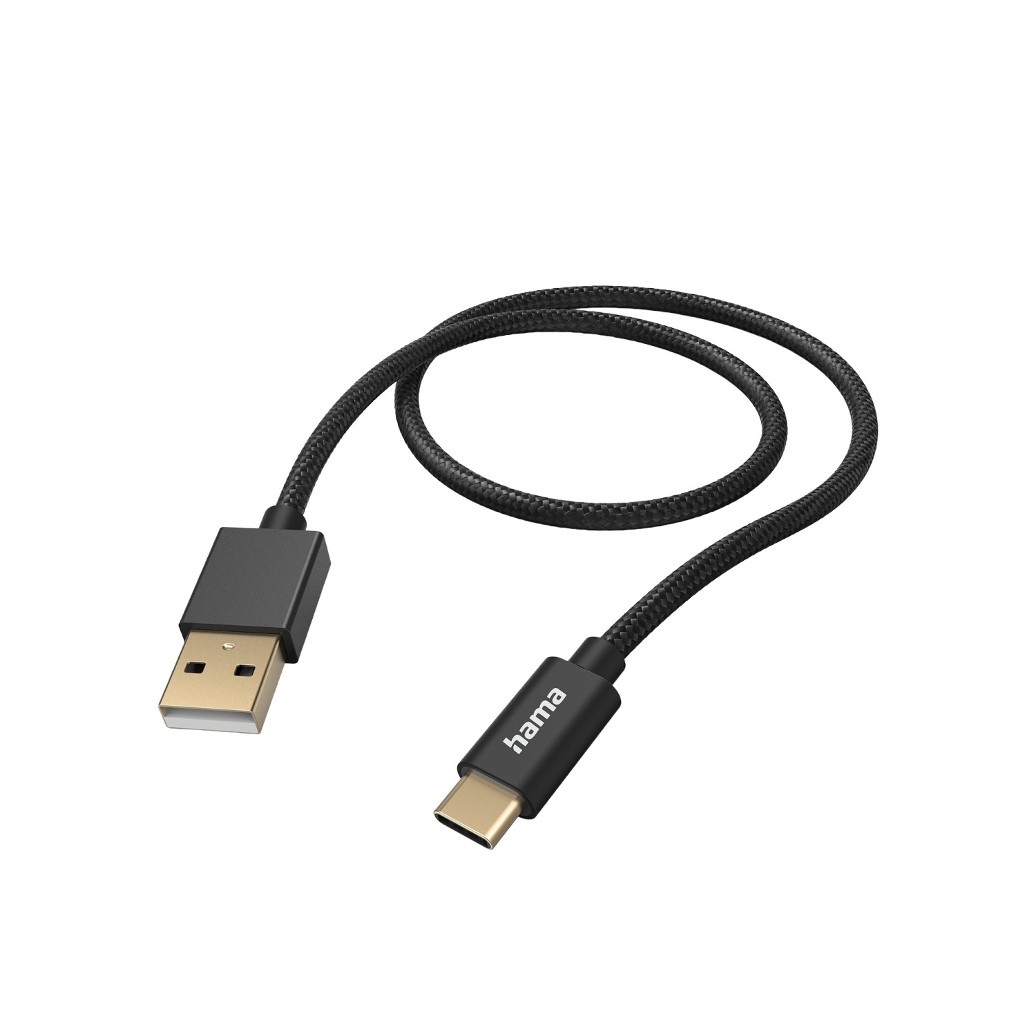 Thumbnail - Hama Ladekabel Fabric USB-A USB-C Nylon 1,5 m Schwarz