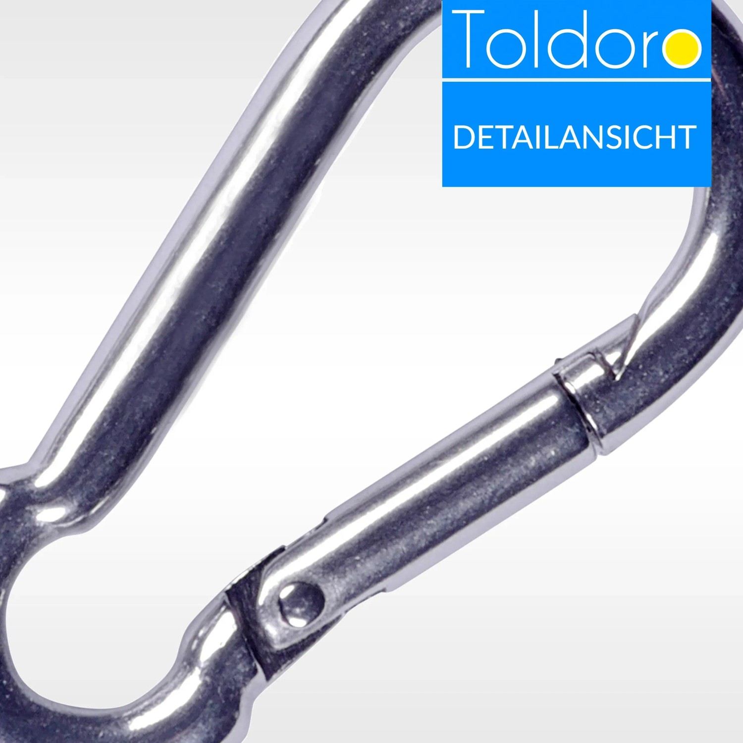 Detailansicht: Toldoro Edelstahl Karabinerhaken 100mm, rostfrei, V4A.