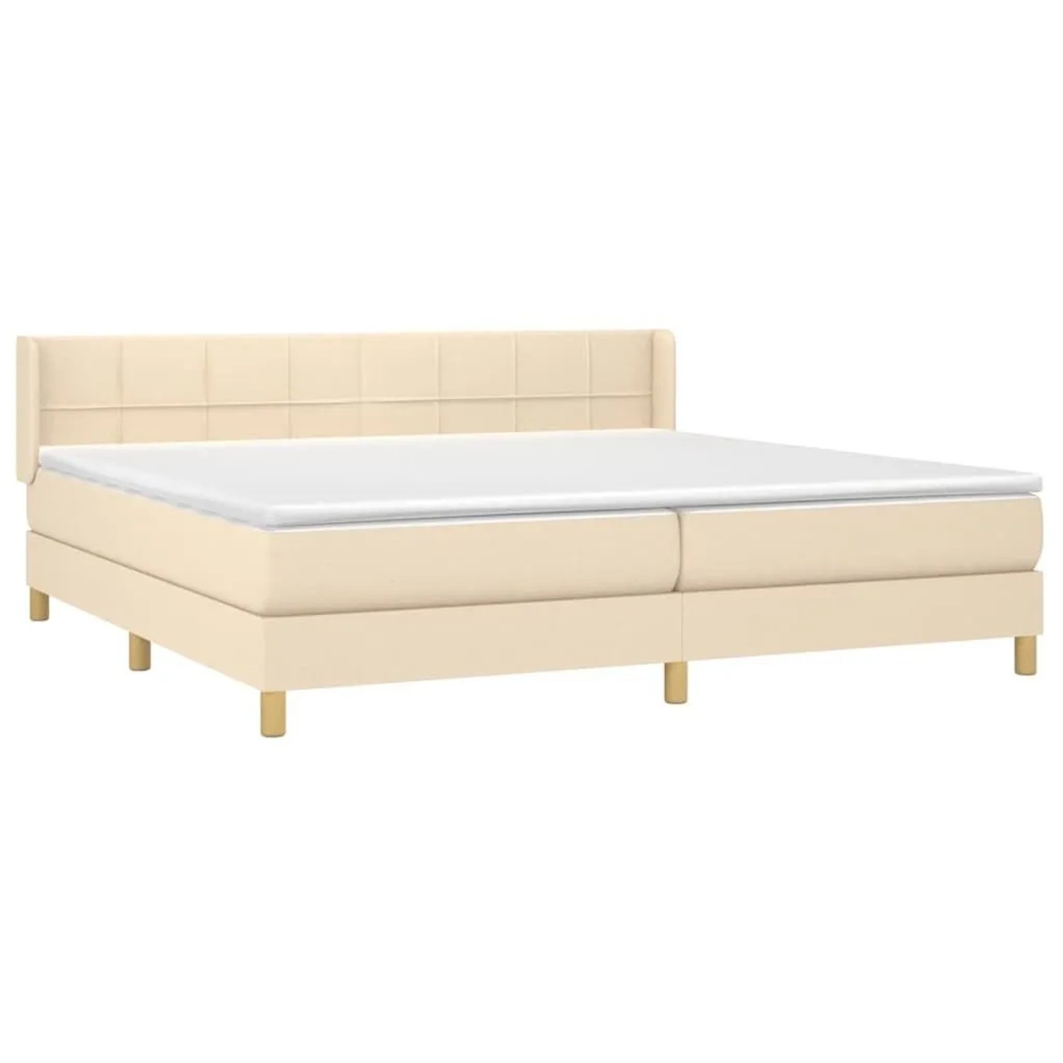 vidaXL Boxspringbett mit Matratze Creme 200x200 cm Stoff 3130302 günstig online kaufen