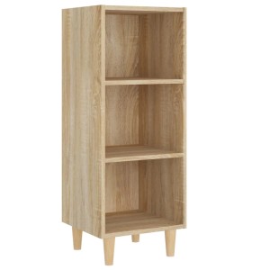 vidaXL Sideboard Sonoma-Eiche, Holzwerkstoff, 3 Fächer, 90 cm hoch.