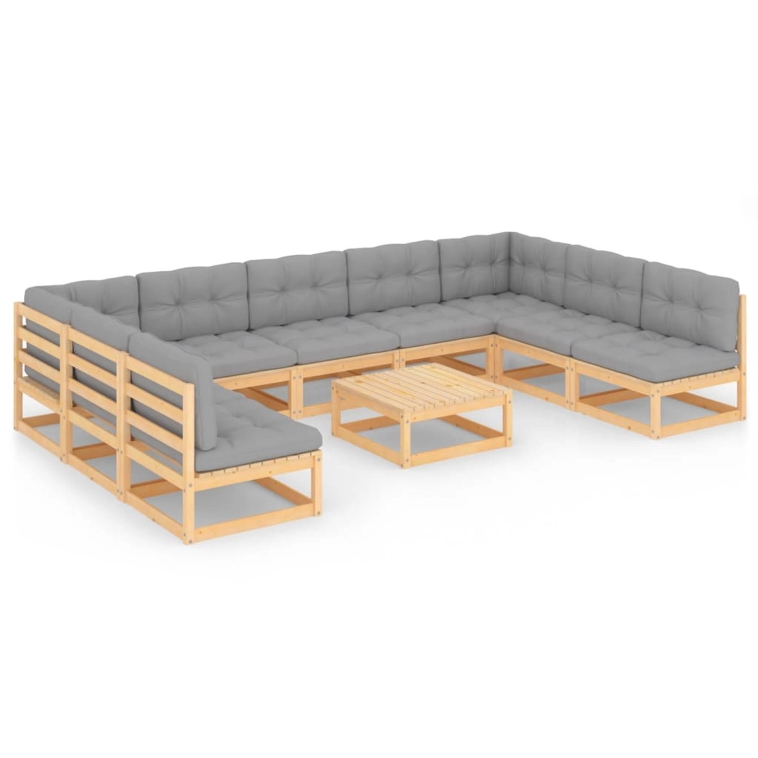 Thumbnail - vidaXL 10-tlg Garten-Lounge-Set mit Kissen Kiefer Massivholz Modell 24