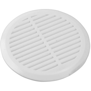 Weißes, rundes Möbelgitter (Ø 59 mm) aus Kunststoff, 4er-Set für Lüftung.