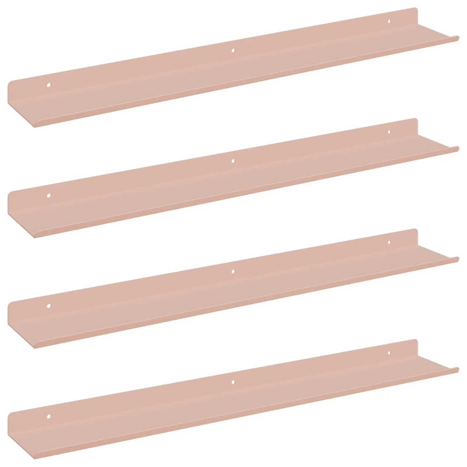 vidaXL Schwebendes Regal Wandmontiert 4 Stk Rosa 60 x 9 x 2,5 cm Stahl 8003963