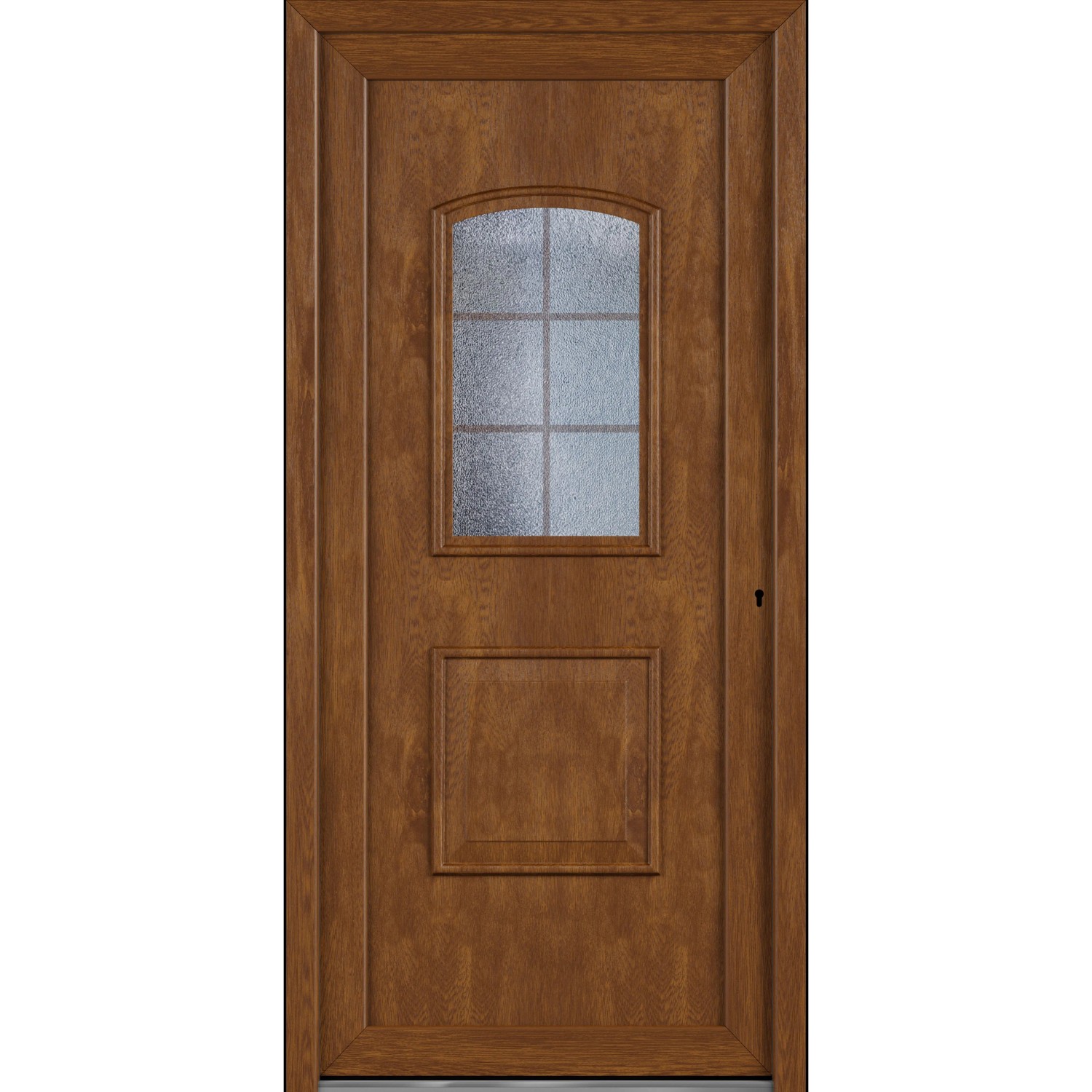 Roro Haustür OKE 1101 Kunststoff Weiß-Golden Oak 100 cm x 200 cm DIN R