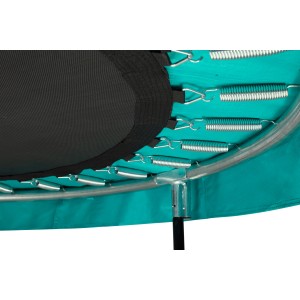 Detailansicht eines grünen Salta Trampolin Comfort Edition (ø 153 cm) mit Federn.