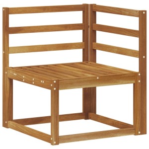 vidaXL Ecksofa aus Akazienholz, naturfarben, für Garten oder Terrasse.