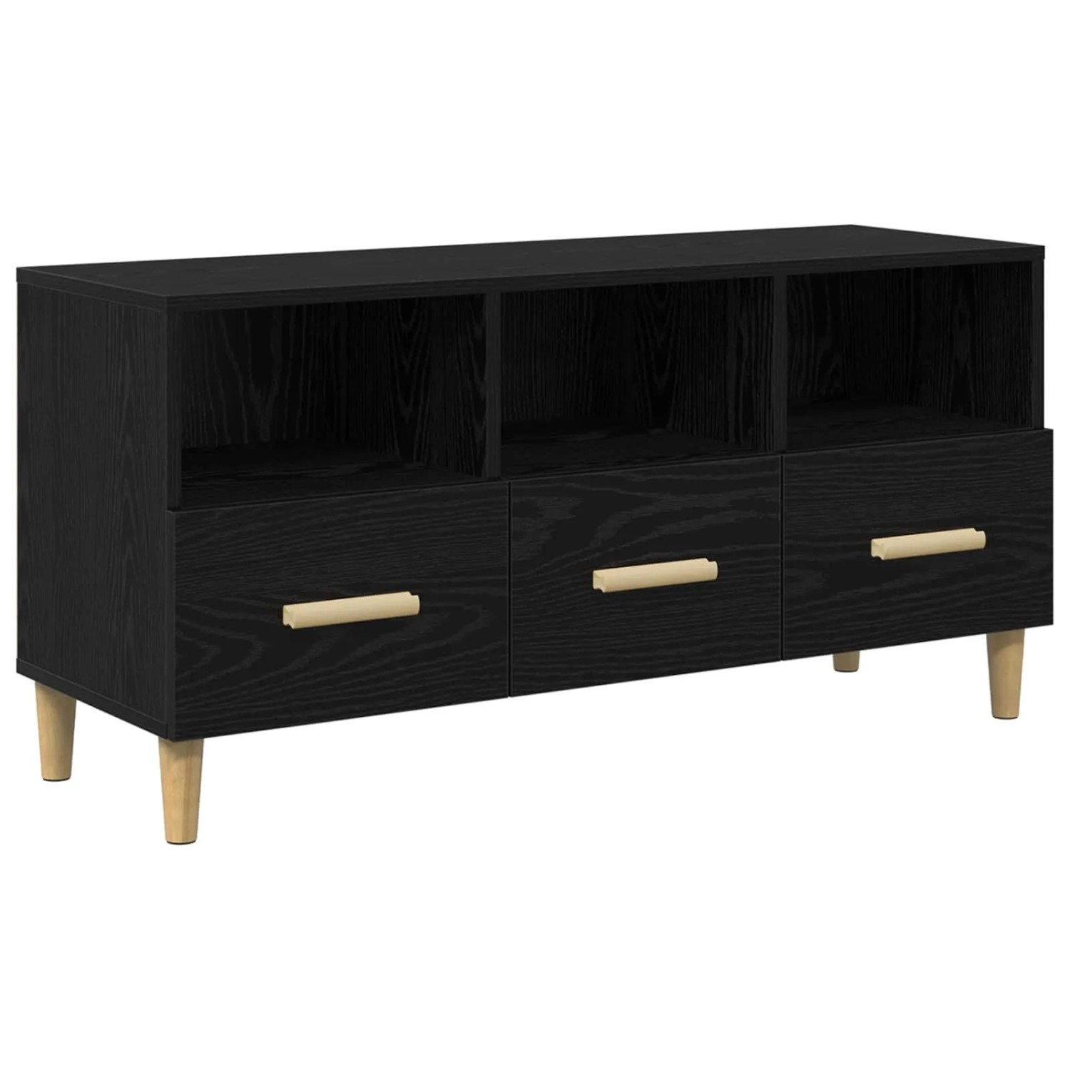 vidaXL TV-Schränk Schwarz Eichen-Optik 102 x 36 x 50 cm Holzwerkstoff 8004201
