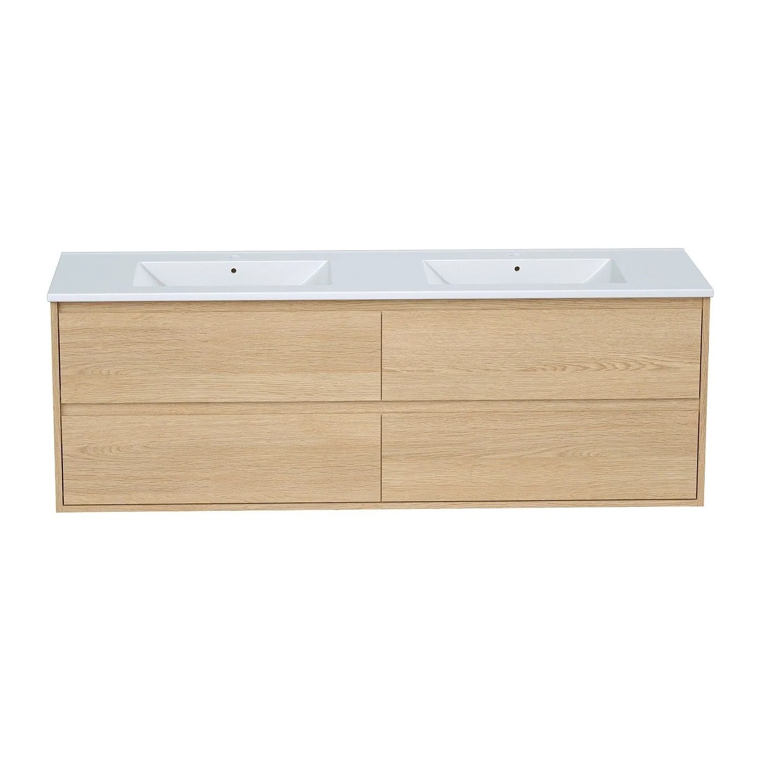 Vente-unique Doppelwaschtisch Milipam Naturfarben Hell 150 cm