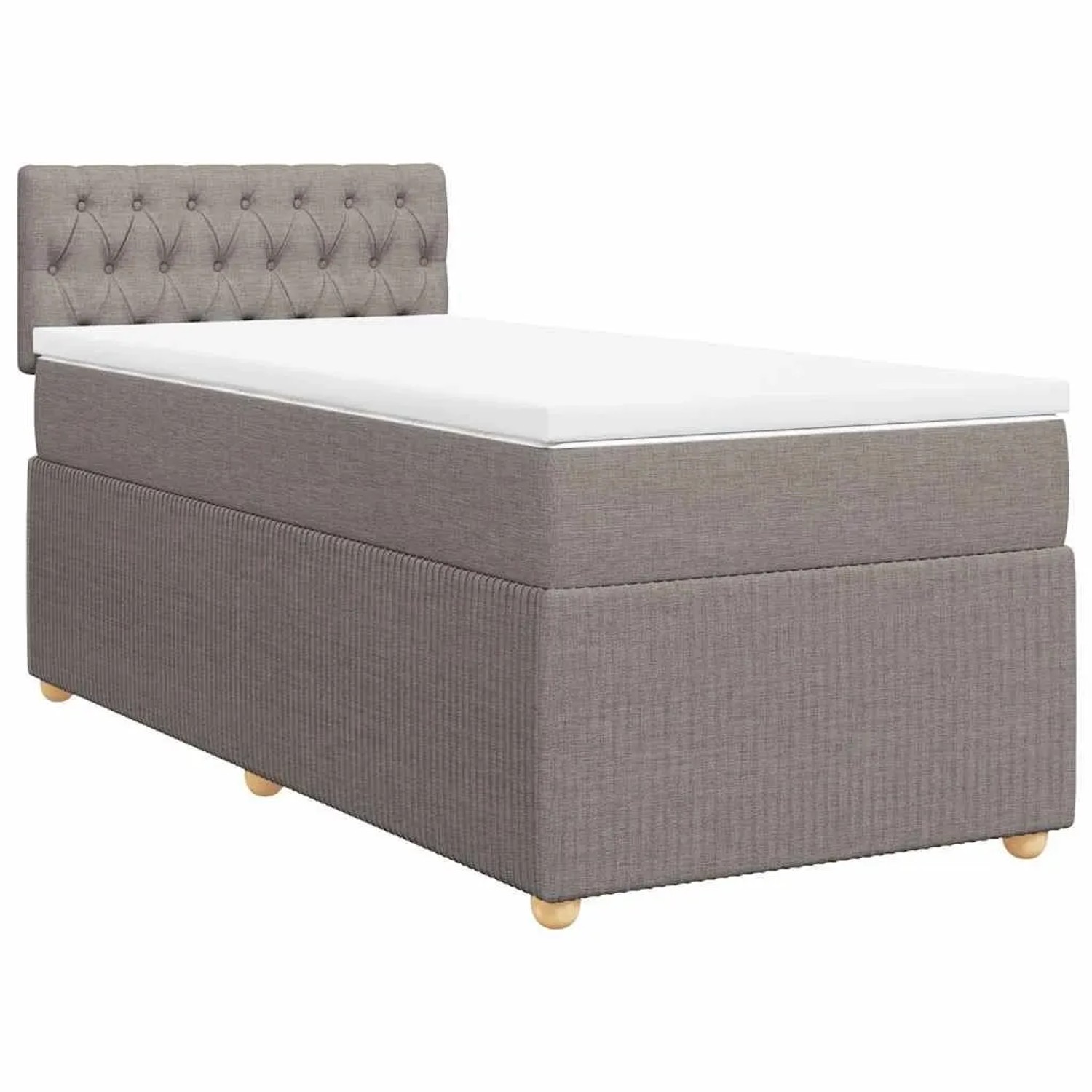 vidaXL Boxspringbett mit Matratze Taupe 100x200 cm Stoff 3289678