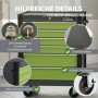 Grüner Trutzi Werkzeugwagen mit 6 Schubladen, Details: Rollen, Kantenschutz, Antirutschmatte, Schlüssel.