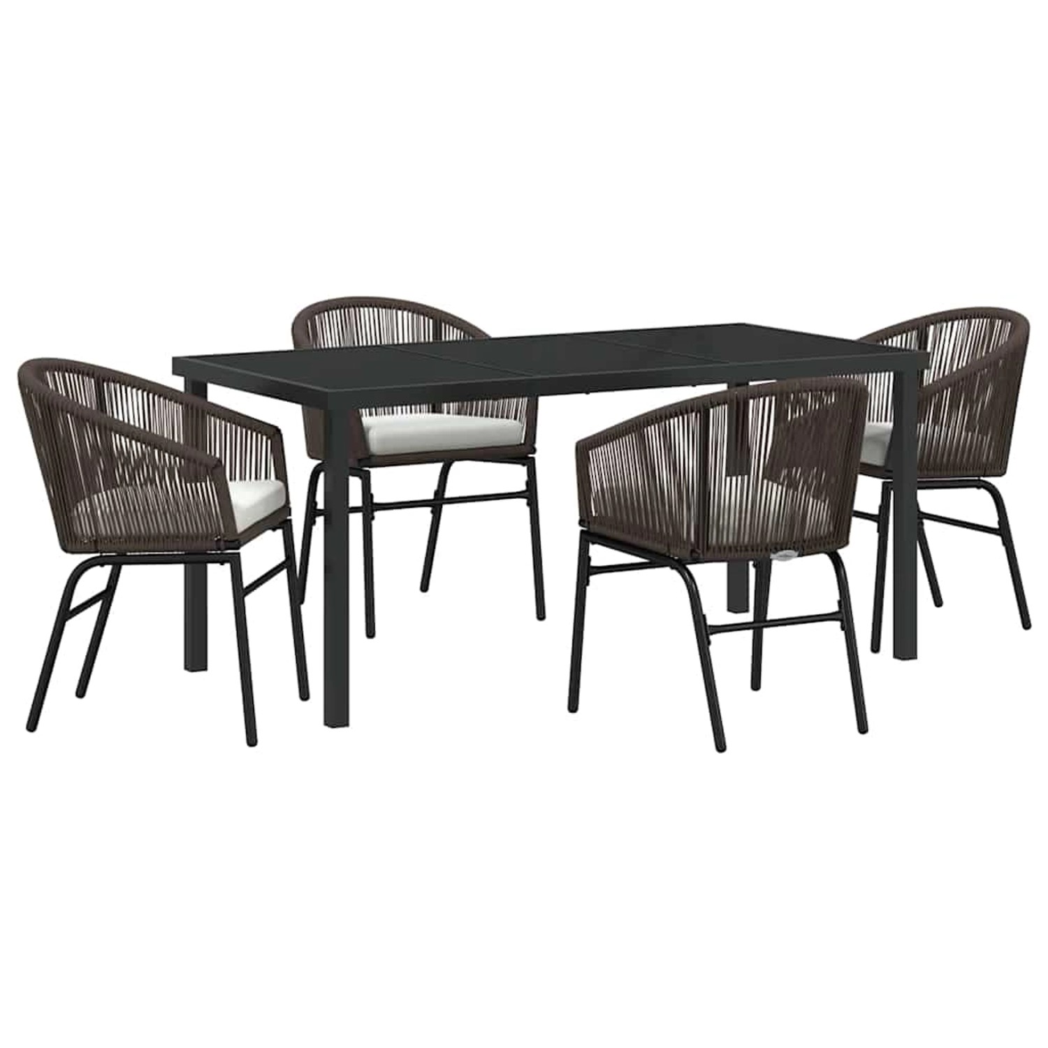 vidaXL Garten Essgruppe 5-Tlg Braun Poly Rattan 3379355 günstig online kaufen