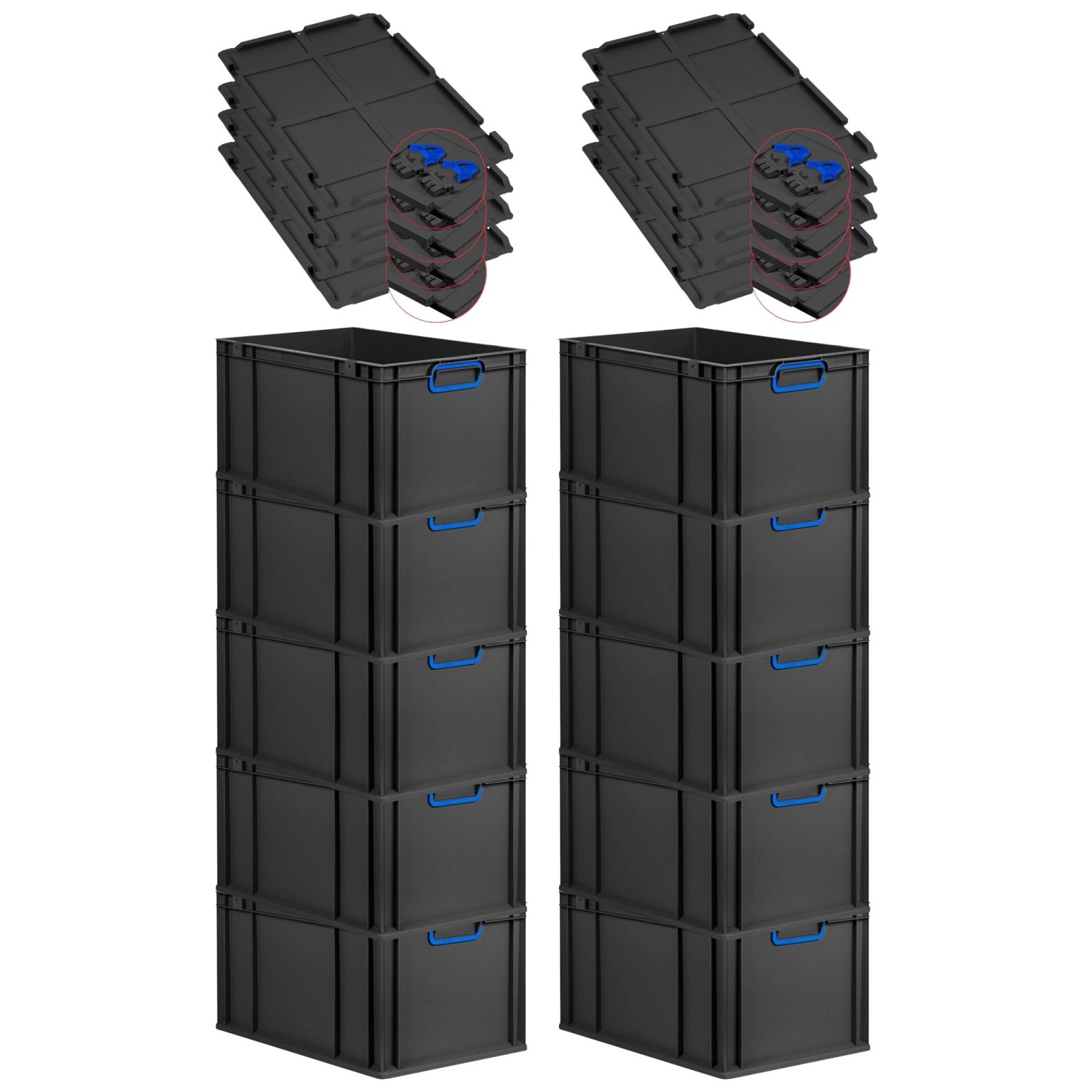 PROREGAL SuperSparSet 10x Eurobox Nextgen Color Mit Scharnierdeckel HxBxT 3 günstig online kaufen