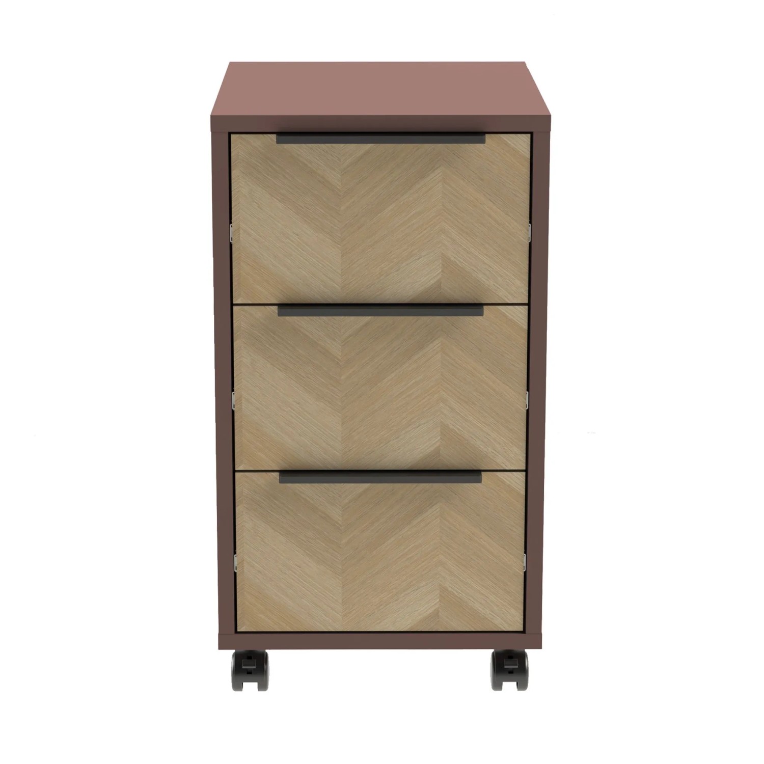 Schildmeyer Rollcontainer Piazza 59,7 cm x 32,6 cm x 39,1 cm Mauve Fischgräte