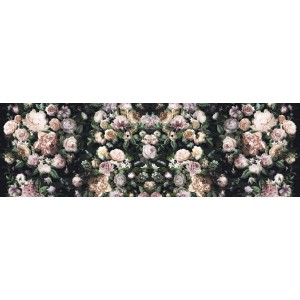 Sanders & Sanders Fototapete Blumen Multicolor auf Schwarz, 800x250cm.