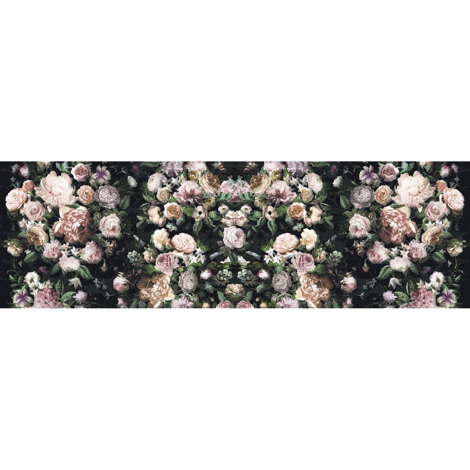 Sanders & Sanders Fototapete Blumen Multicolor Auf Schwarz 800 x 250 cm 611946