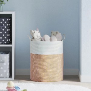 vidaXL Aufbewahrungskorb Braun und Weiß Ø38x46 cm Baumwolle 358484