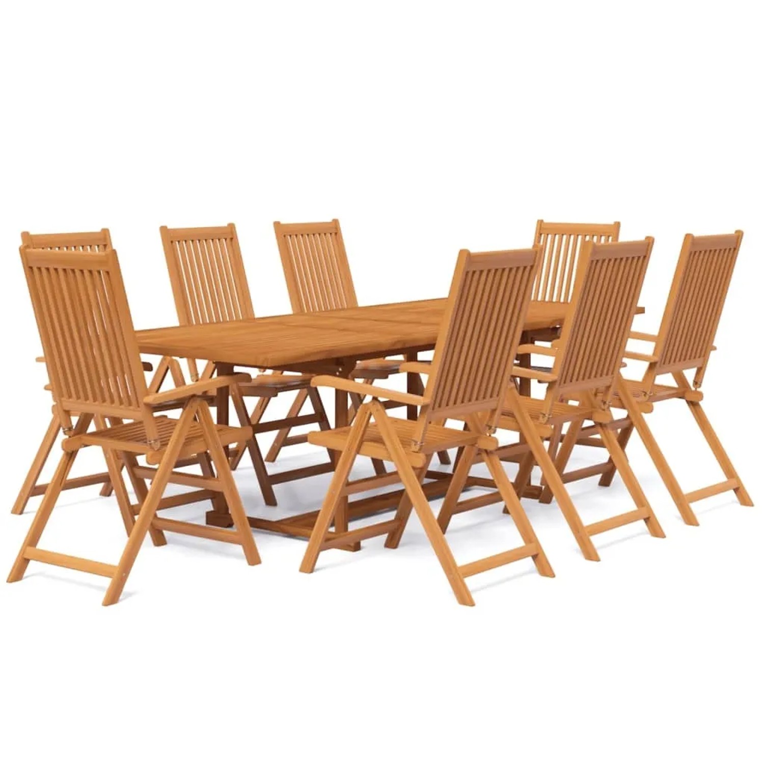 vidaXL 9-Tlg Garten-Essgruppe Massivholz Akazie 3079642