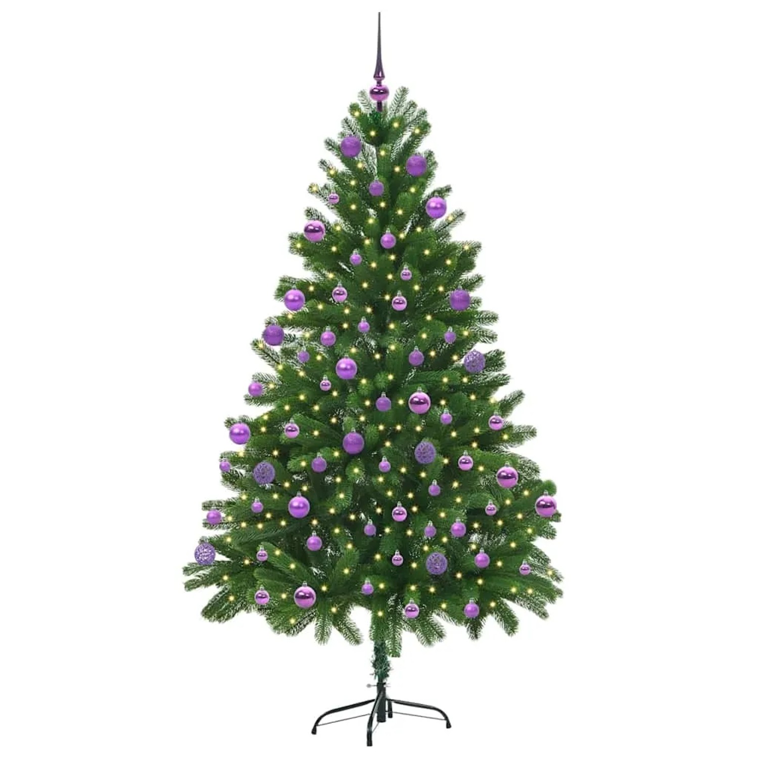 vidaXL Weihnachtsbaum mit 300 LEDs mit Ständer Grün 210 cm PE 3396346
