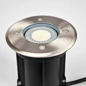 Lindby Bodeneinbaustrahler Insa 9977024 Wasserdicht Modern in Alu aus Edelstahl 1-flammig GU10