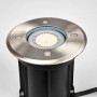 Moderner Lindby Bodeneinbaustrahler Insa aus Edelstahl, alufarben, 1-flammig mit GU10 Fassung, wasserdicht.