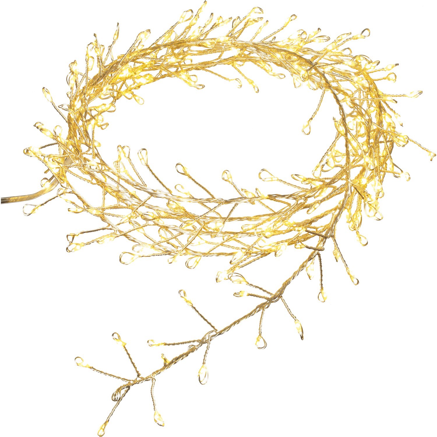 LED-Draht-Büschellichterkette 480 LEDs Warmweiß Transparentes Kabel 9,8 m