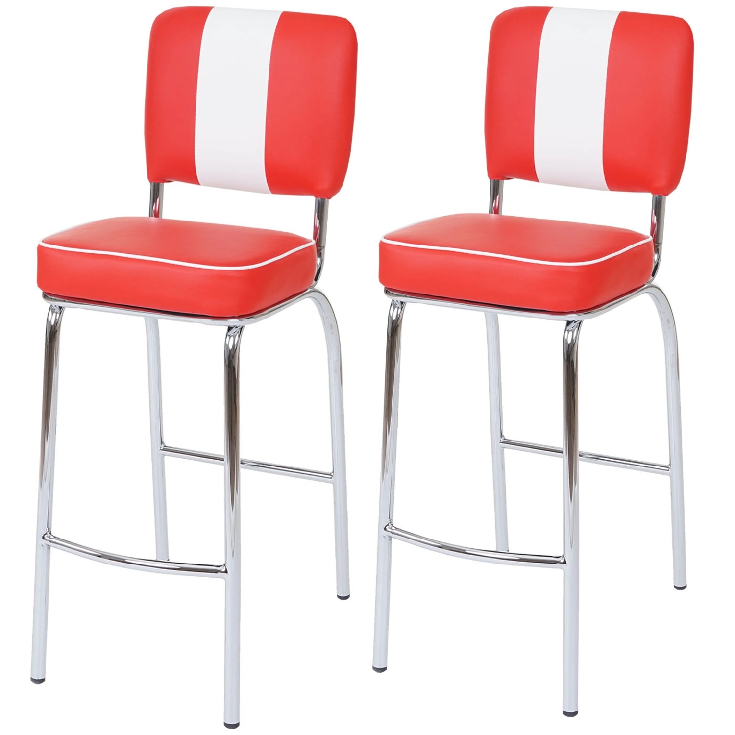 PROREGAL 2er-Set Barhocker Diner Sitzhöhe 70cm Retro 50Er Jahre Design Kuns günstig online kaufen