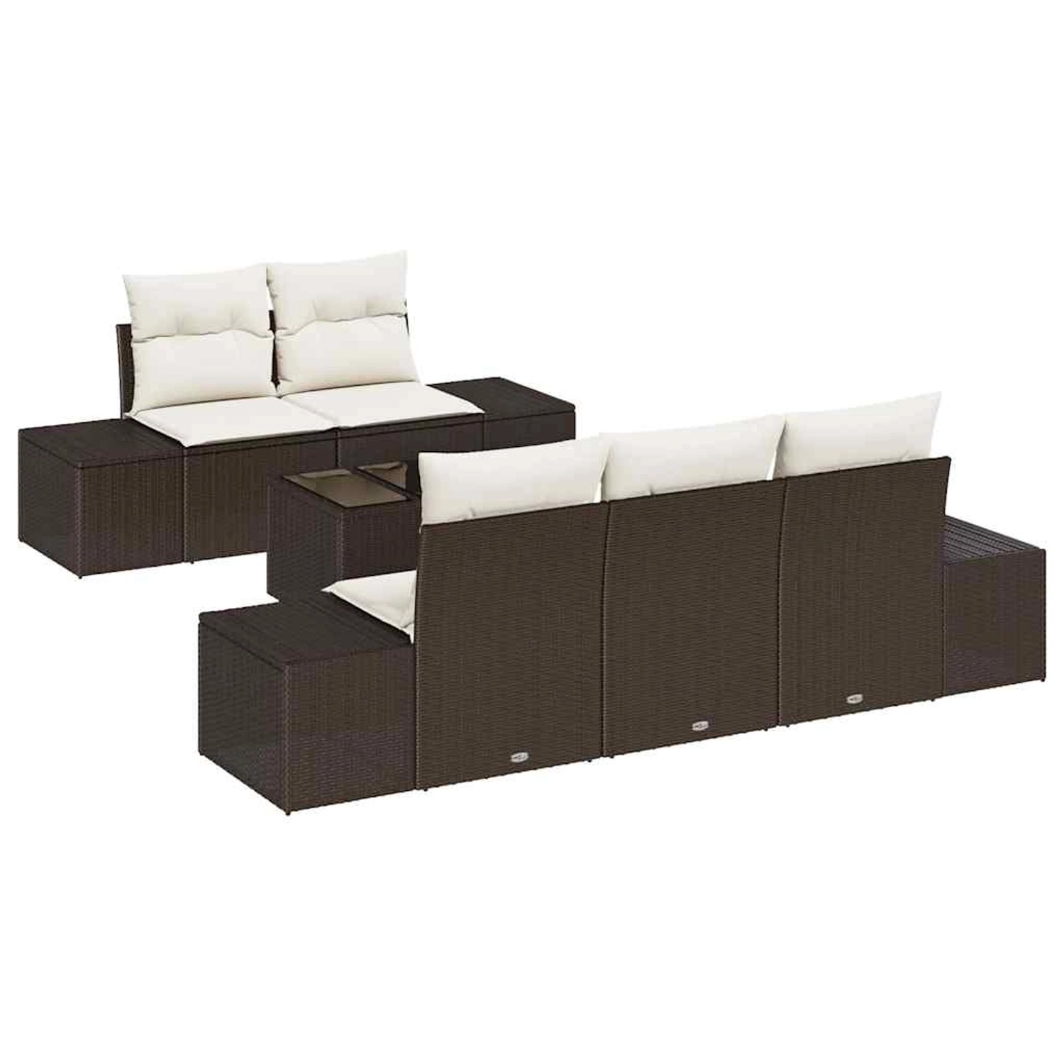 vidaXL Garten-Sofa-Set 6-Tlg Braun Poly Rattan 3346938 günstig online kaufen
