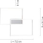 Abbildung der Maße der stahlfarbenen Deckenleuchte Iven von Just Light (75,5 x 56,2 cm).
