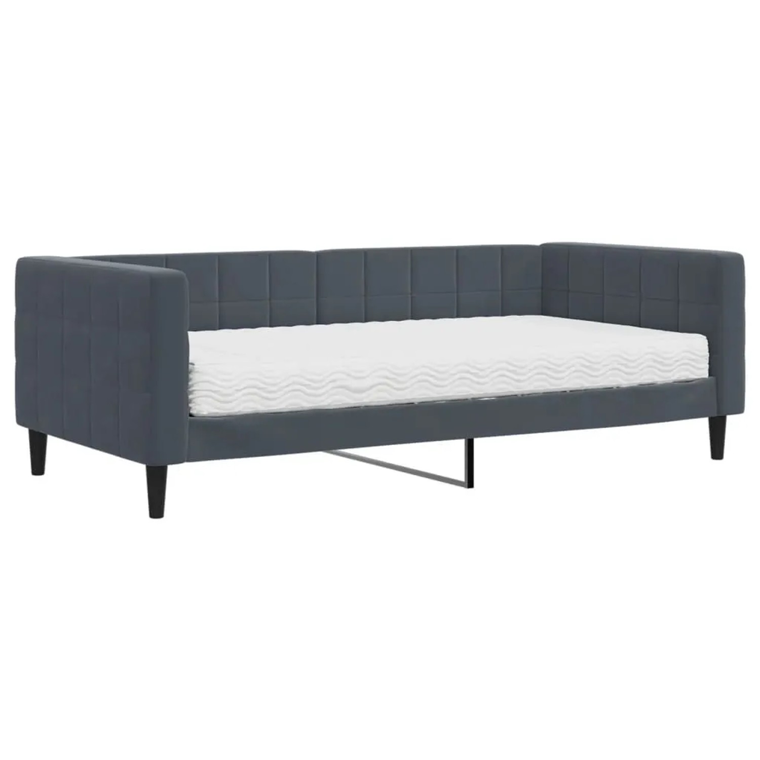 vidaXL Tagesbett mit Matratze Dunkelgrau 90x190 cm Samt 3196681