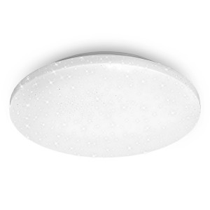 Weiße Briloner LED Deckenleuchte Bad mit Sternenhimmel-Effekt, 34cm Durchmesser.