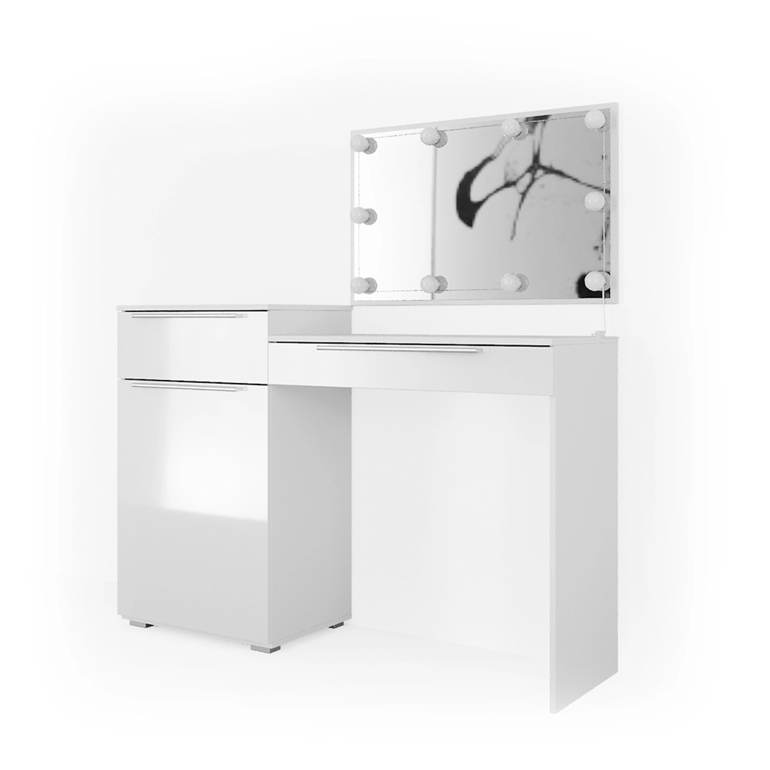 Vicco Schminktisch Lilli Weiß 135 cm mit LED Beleuchtung günstig online kaufen
