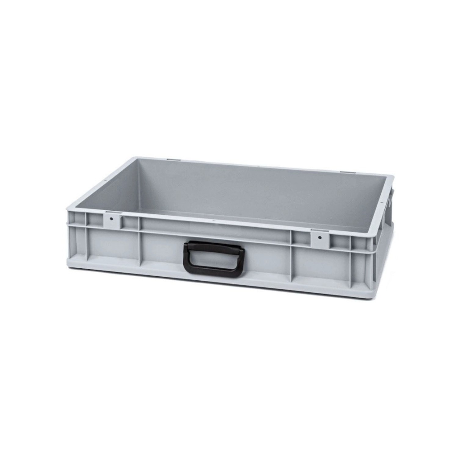 Graue PROREGAL Eurobox Nextgen Portable Uno, 23 Liter, mit schwarzem Tragegriff.