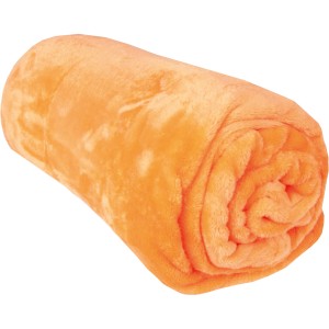 Gerollte, orangefarbene Bestlivings Kuscheldecke Celina (2er Pack), 220x240 cm.
