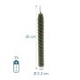 Relaxdays LED Stabkerze, 25cm, Khaki, 6er Set. Echtwachs, flackernde, flammenlose Deko-Kerze für Lampen & Leuchten.
